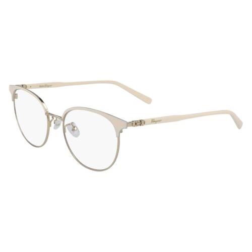 Salvatore Ferragamo SF 2201 721 Gold Ivory Eyeglasses 51/18/145 with Case