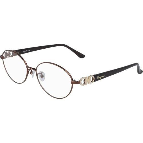 Salvatore Ferragamo SF 2541RA 210 Shiny Brown Eyeglasses 55/16/135 with Case