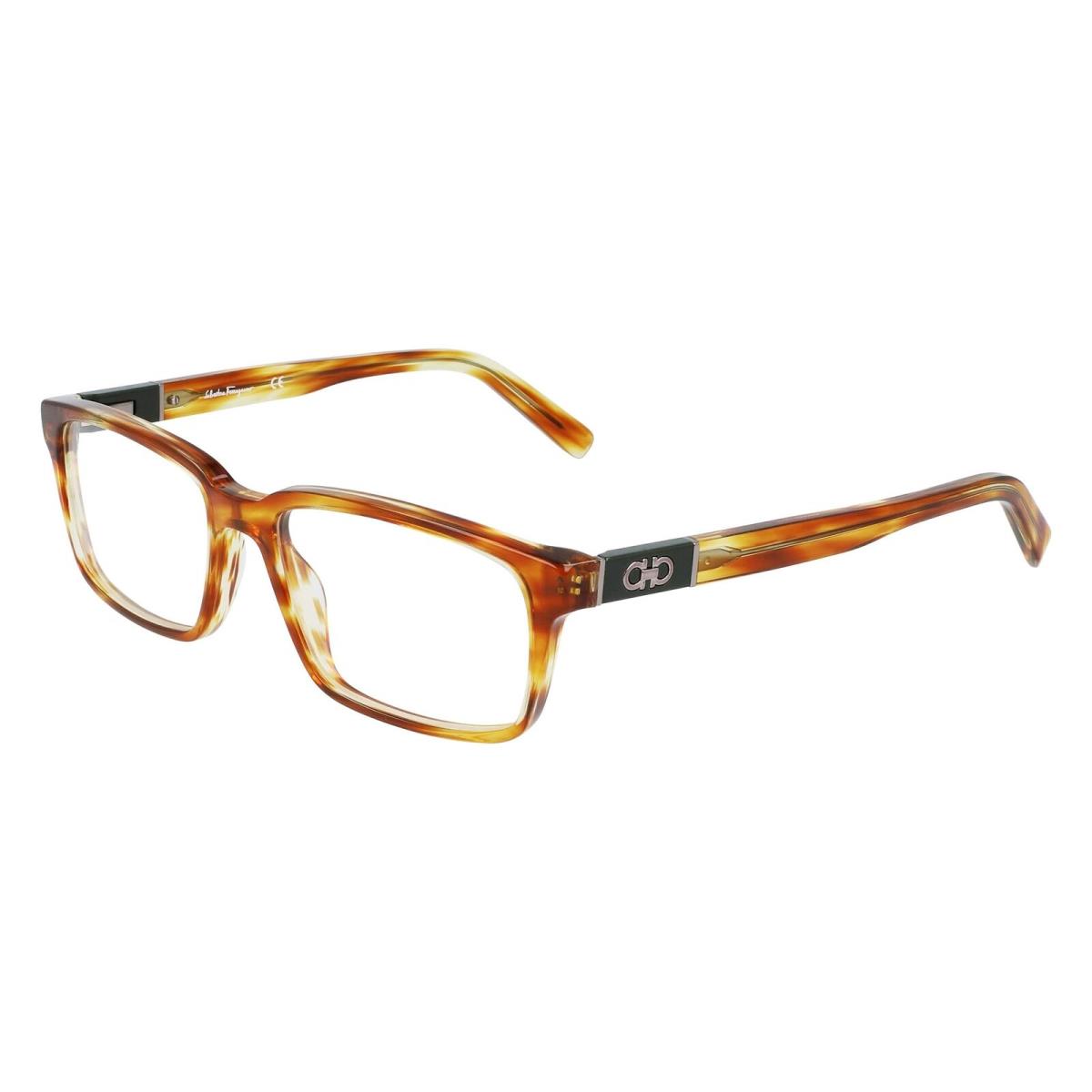 Salvatore Ferragamo SF 2772 216 Striped Brown Eyeglasses 57/17/145 with Case