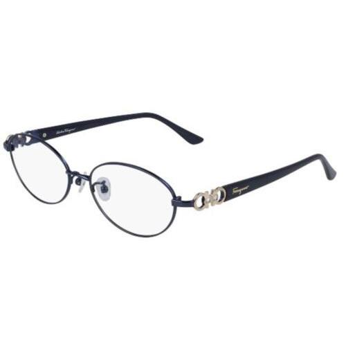 Salvatore Ferragamo SF 2538RA 414 Shiny Navy Eyeglasses 53/16/135 with Case