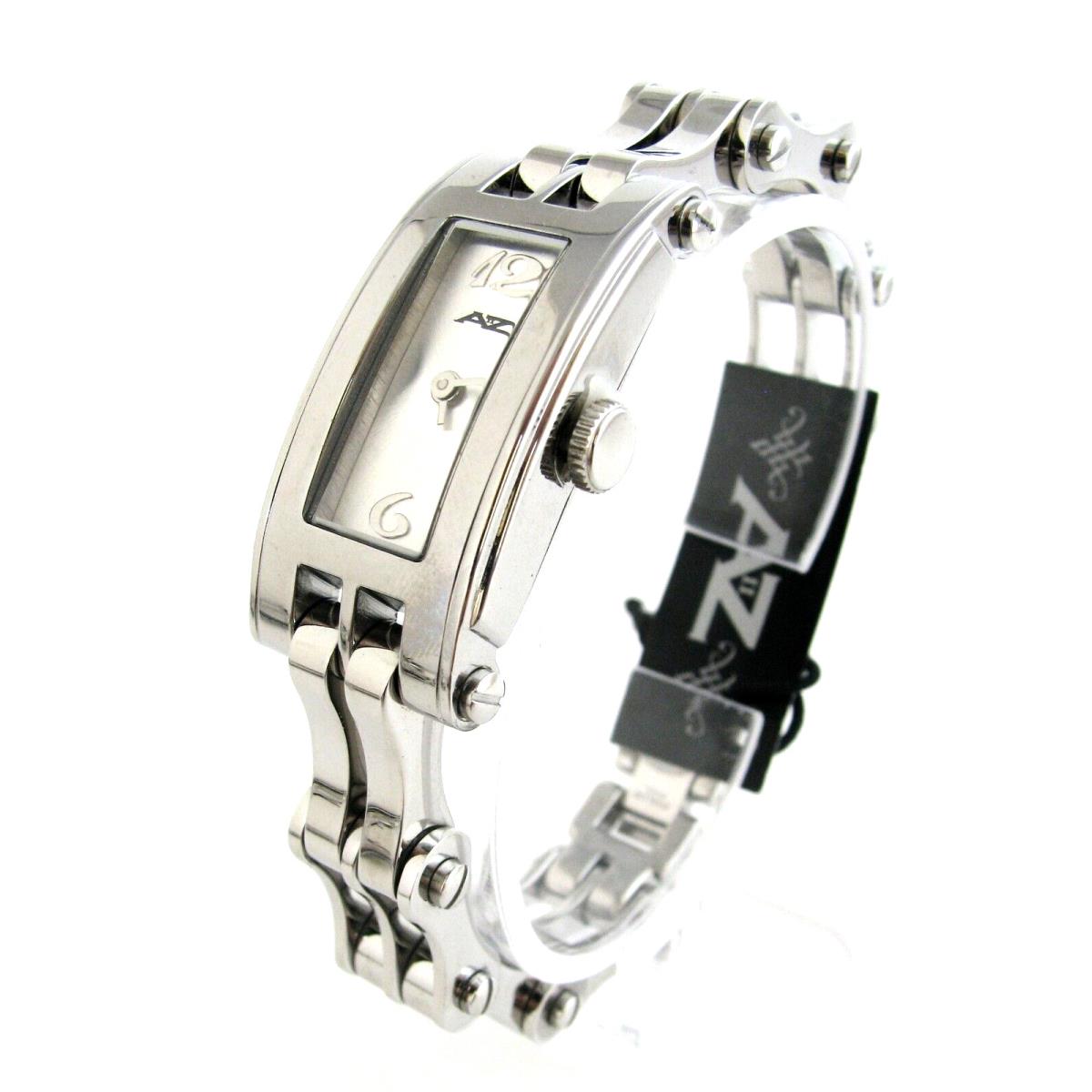 A II Z BY Timex Silver Stainless Steel Bike Chain Band White Dial Watch V0V701