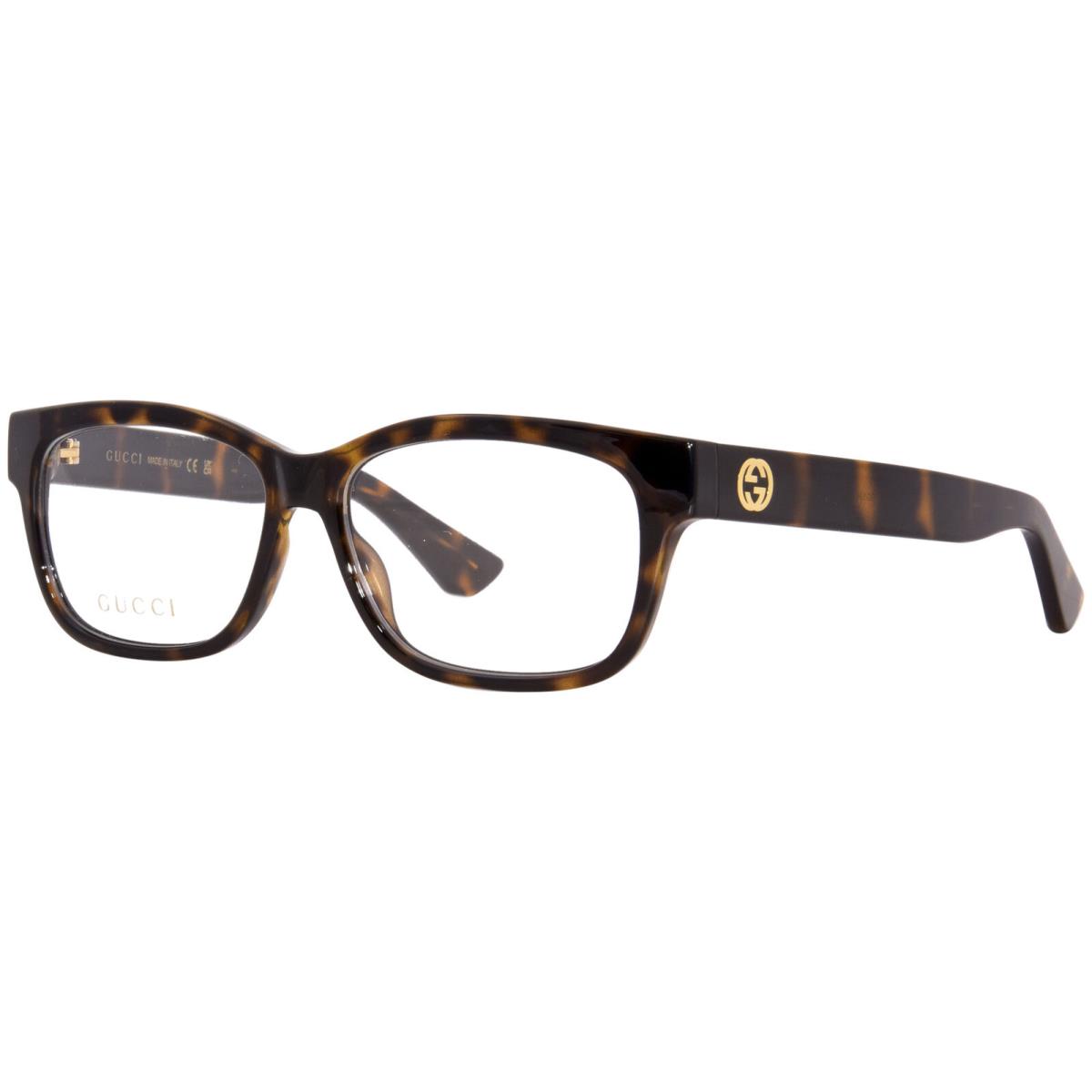 Gucci GG1341O 002 Eyeglasses Women`s Havana/gold Full Rim Square Shape 55mm