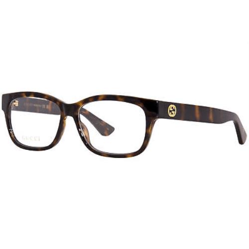 Gucci GG1341O 002 Eyeglasses Women`s Havana/gold Full Rim Square Shape 55mm