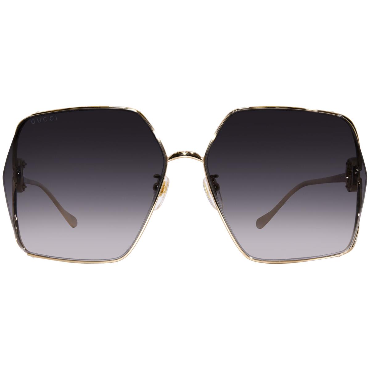 Gucci GG1322SA 001 Sunglasses Women`s Gold/grey Gradient Butterfly Shape 64mm