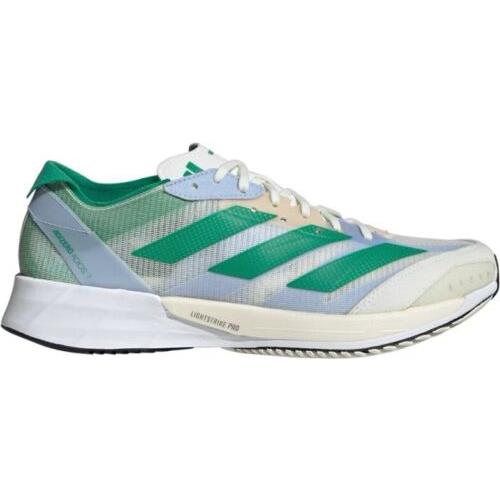 Adidas Adizero Adios 7 Road Running Shoes Women 12 Men 11 Court Green White - 