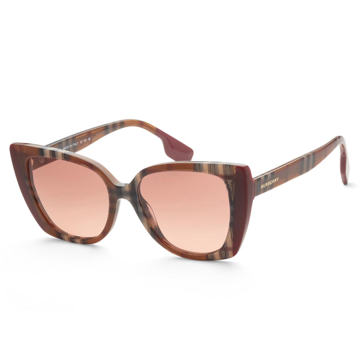 Burberry Women`s Meryl 54mm Check Brown/bordeaux Sunglasses BE4393-405413-54