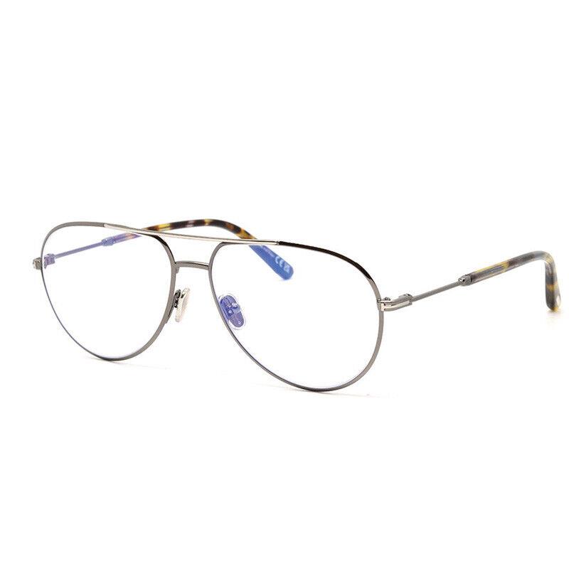 Tom Ford FT5829-B 008 Shiny Gunmetal/clear Blue Light Block 57mm Eyeglasses