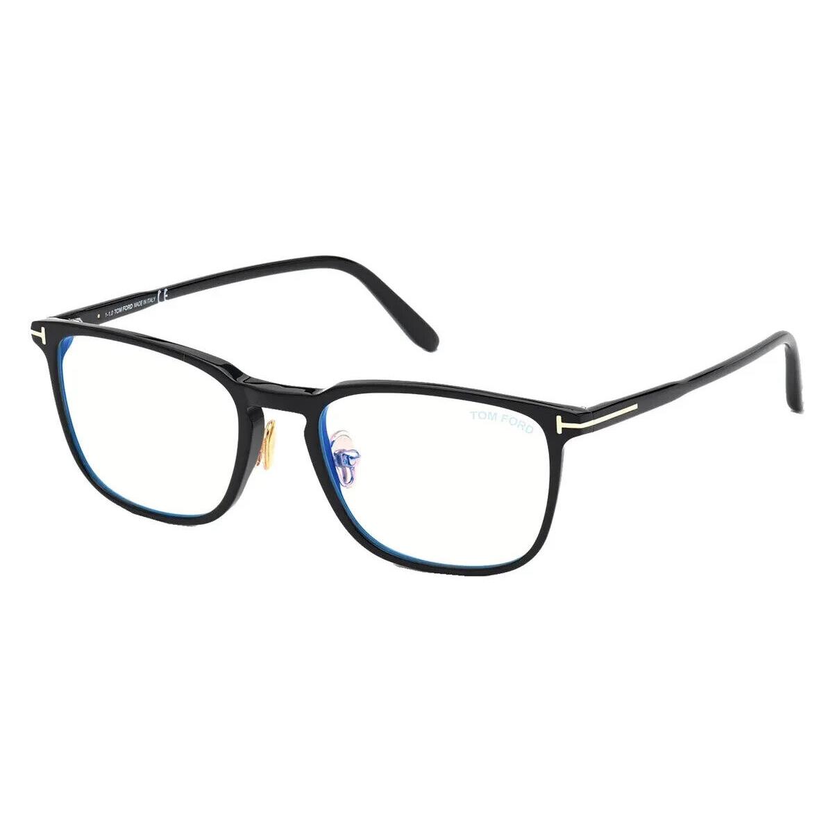 Tom Ford FT5699-B Eyeglasses Men Shiny Black Square 53mm