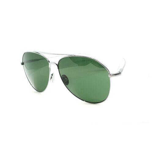 Tom Ford TF 0747 Cyrus Sunglasses 16N Silver/green Lenses 63 - Frame: Silver, Lens: Green