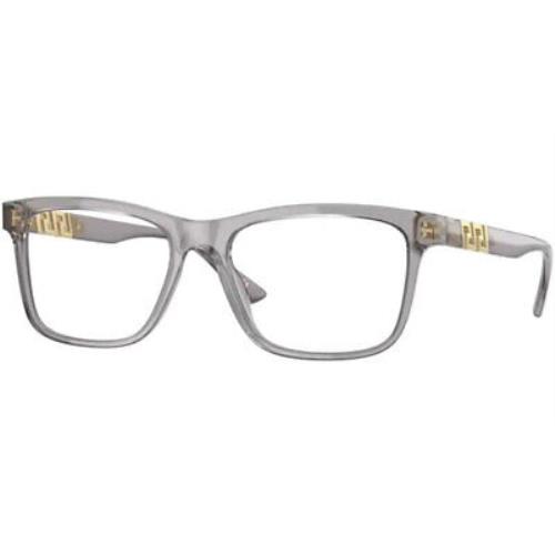 Versace VE3319 593 Eyeglasses Men`s Transparent Grey Full Rim Square Shape 53mm