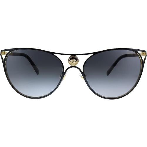 Versace 0VE2237 1433T3 Polarized Black/gold Metal Cat-eye Sunglasses
