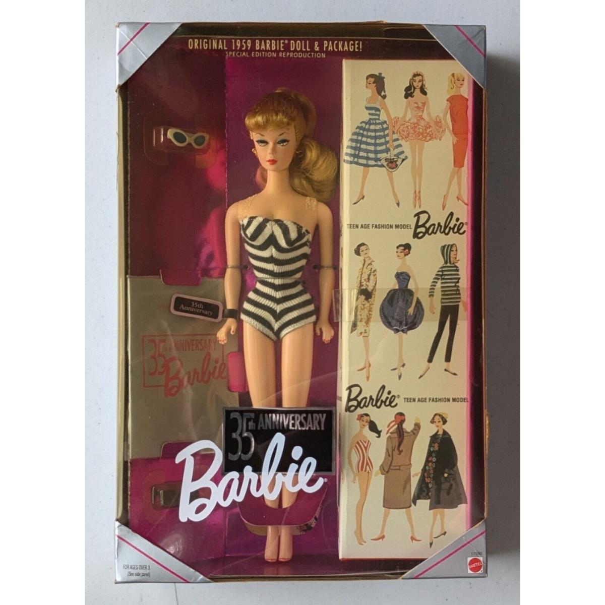 1993 Mattel 35th Anniversary Special Edition Barbie 11590 1959 Reissue