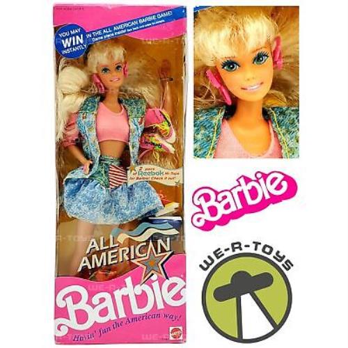 All American Barbie Doll Reebok Edition 1990 Mattel 9423