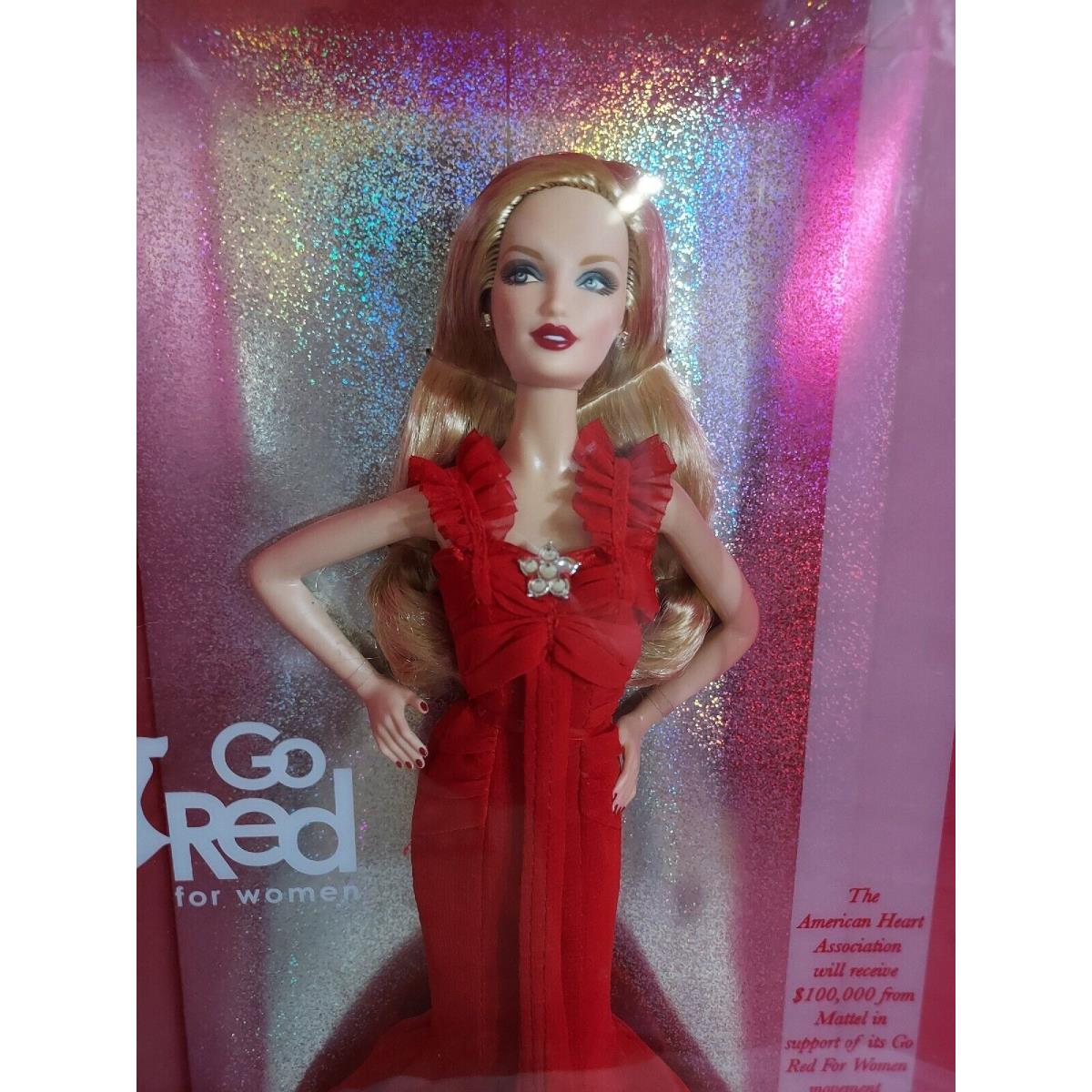 Mattel Barbie Go Red For Woman Doll Aha Heart Assoc K7957 Pink Label Nrfb M44