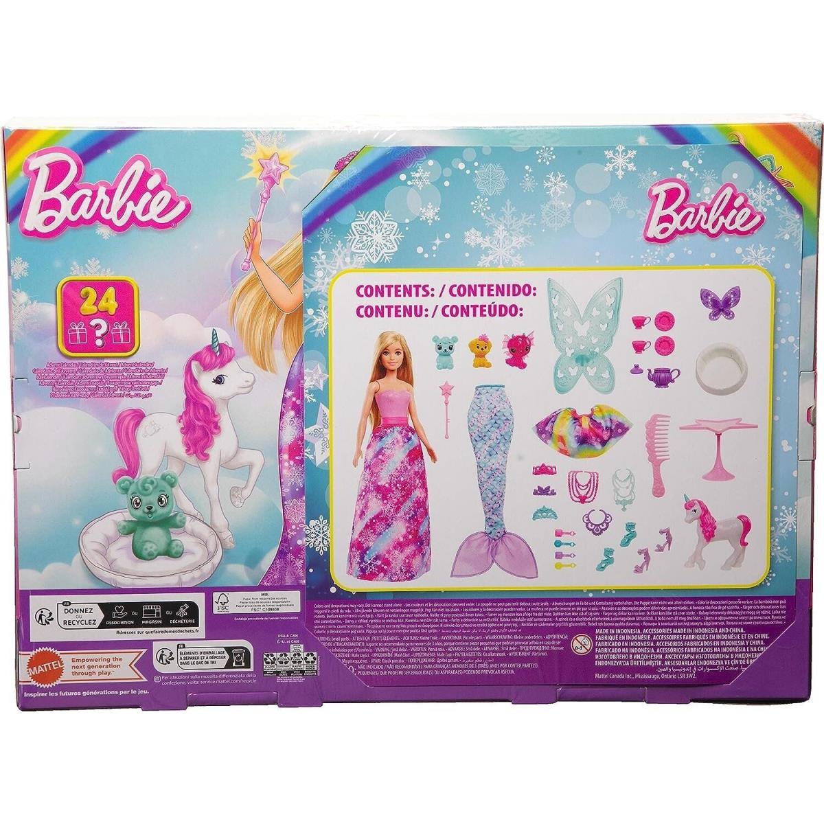 Barbie Dreamtopia Doll and Advent Calendar with 24 Surprises Like