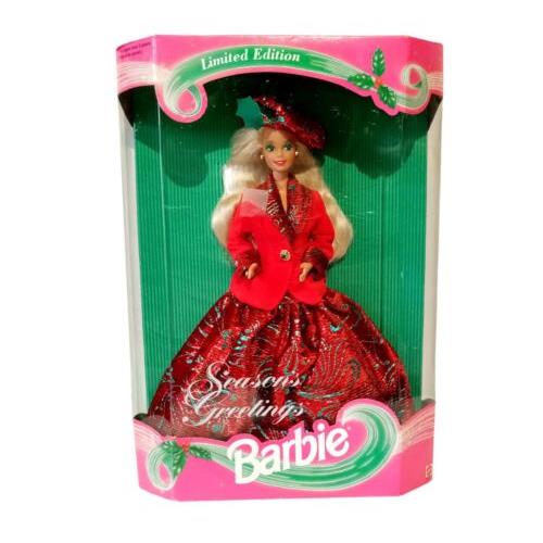 Season`s Greetings Barbie Limited Edition 12384 Vintage 1994 Nrfb Mint