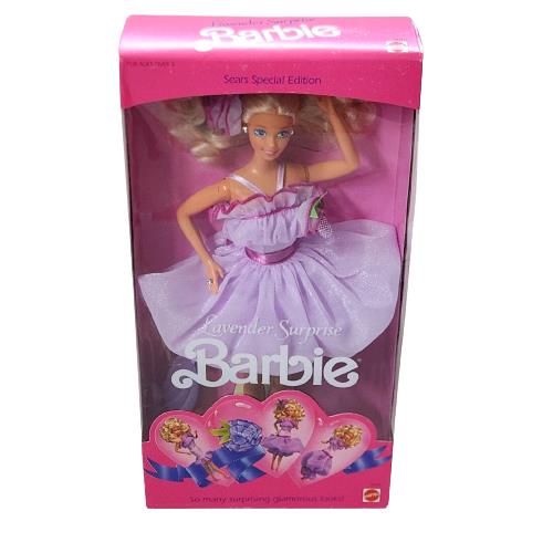 Vintage 1989 Mattel Lavender Surprise Barbie 9049 Purple Box
