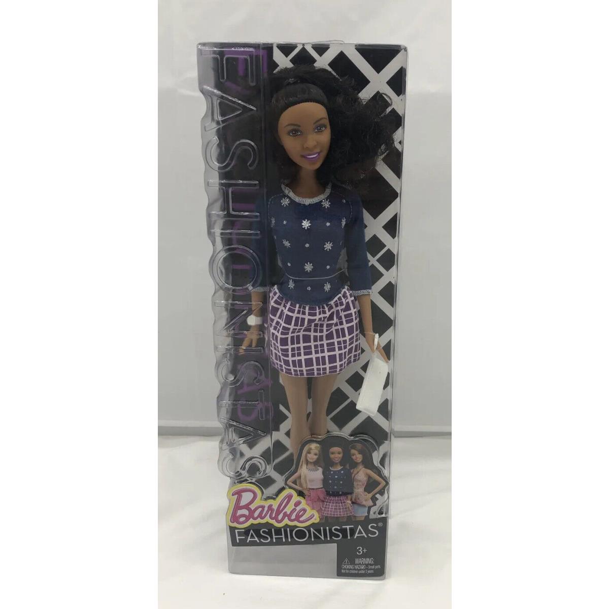 Barbie Fashionistas Nikki Doll 2014 BCN36 Purple Silver Stars Outfit