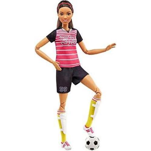 Barbie Made to Move Soccer Player Doll Brunette