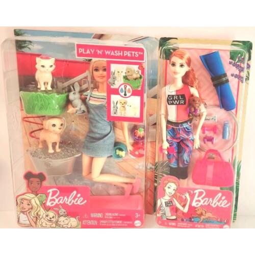 Bundle Of Barbie Play`n Wash Pets Grl Pwr Playset.barbie Color Change Pets