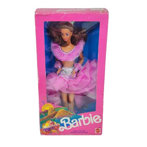 Vintage 1989 Mattel Brazilian Barbie Doll OF The World Box 9094