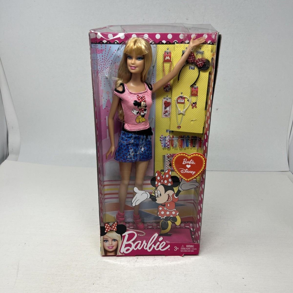 Barbie Loves Disney Doll with Minnie Mouse Ears 2011 Mattel X5786