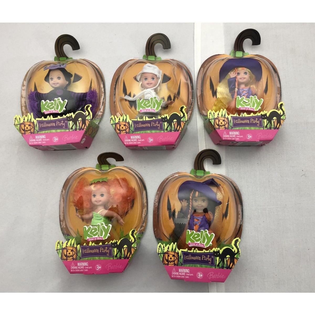 2006 Mattel Sister of Barbie Halloween Party Set of 5 Kelly Doll J0644 - J0648