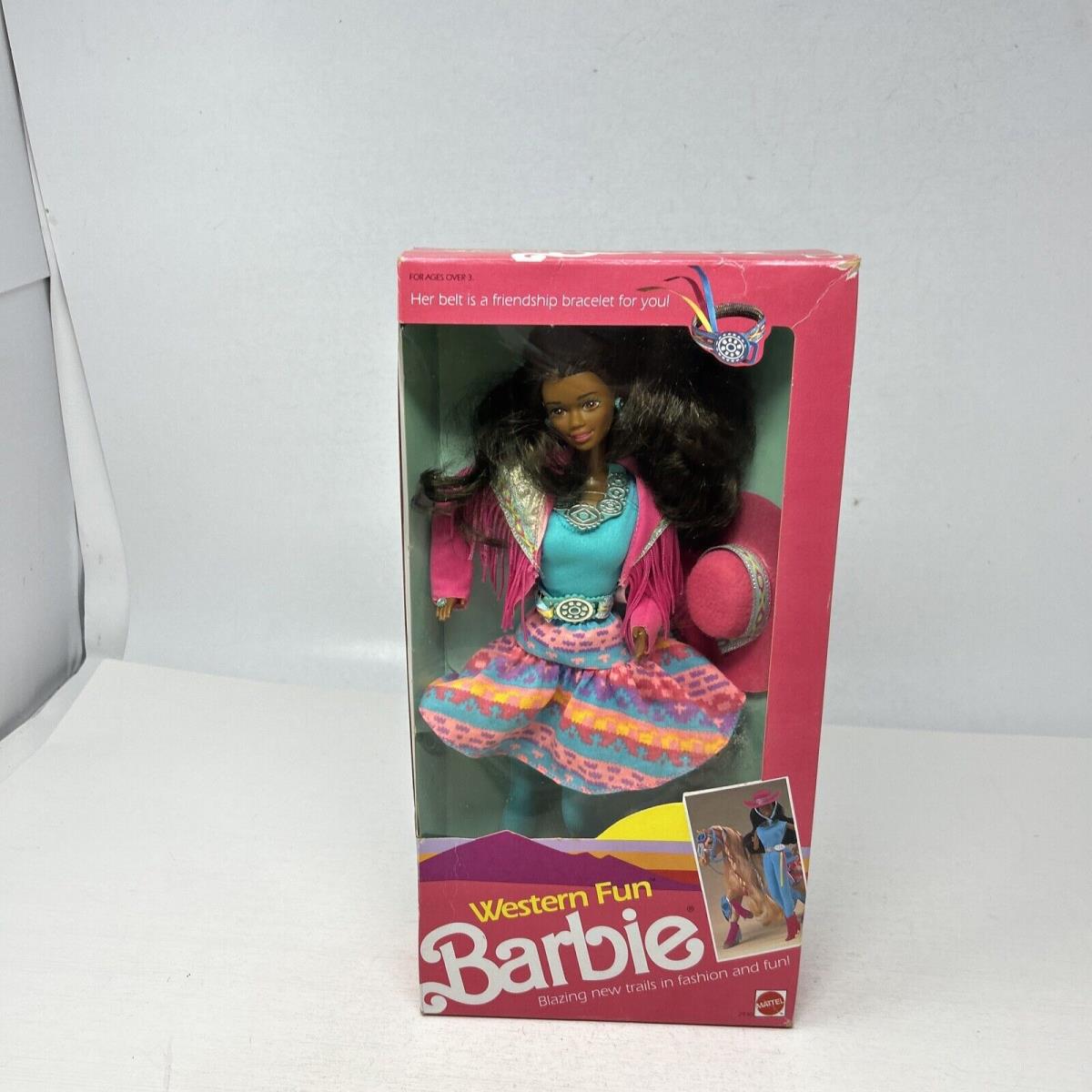 Vintage 1989 Western Fun Barbie African American 2930 Mattel 0006