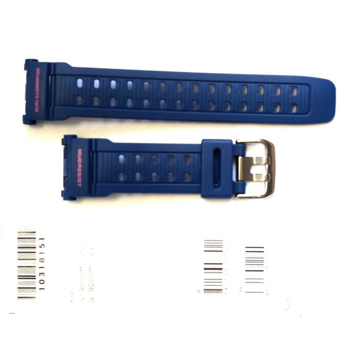 Casio Watch Band: 10318151 Band For G-9000 Blue Resin Band