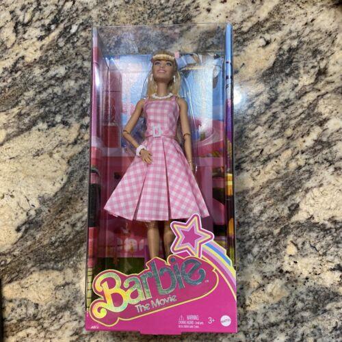 Barbie The Movie Doll Margot Robbie Collectible Wearing Pink Gingham Dress