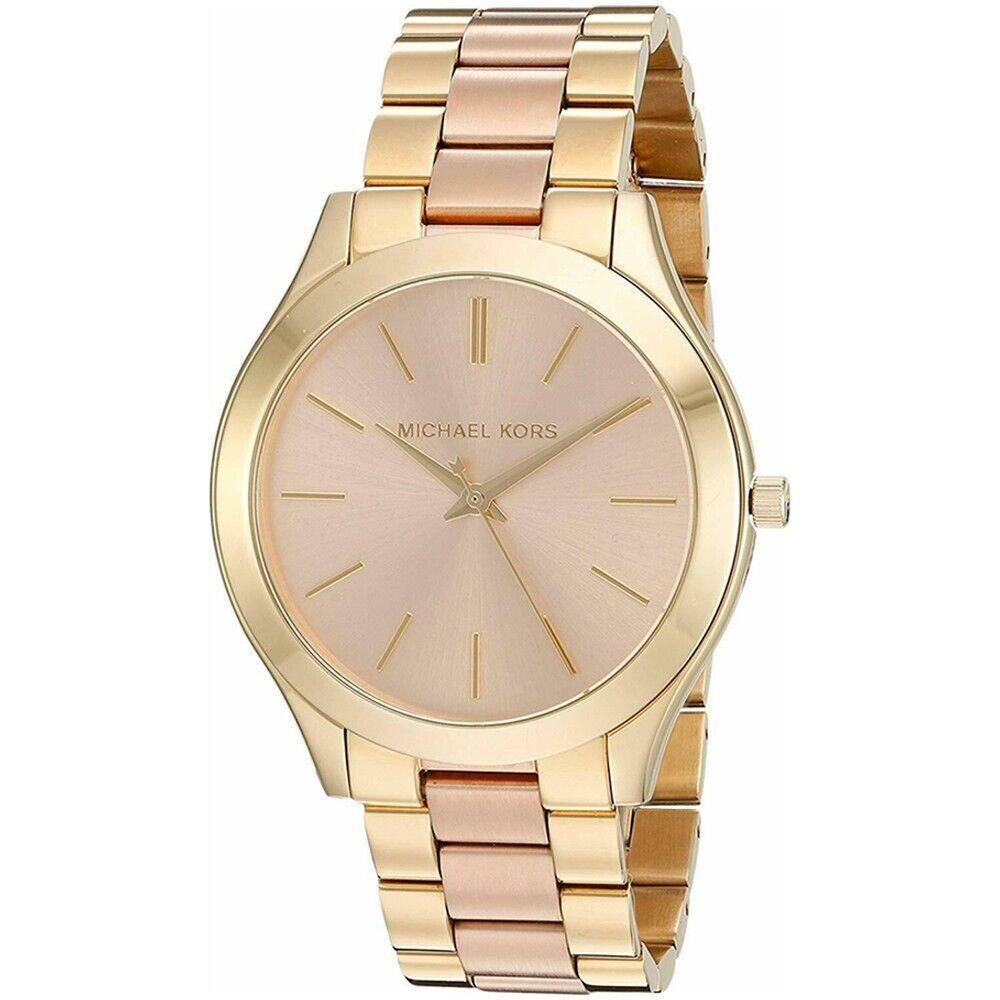 Michael Kors MK3493 Runway Two-tone Stainless Steel Womens Watch - Dial: Rosegold, Band: Gold, Rosegold, Bezel: Gold