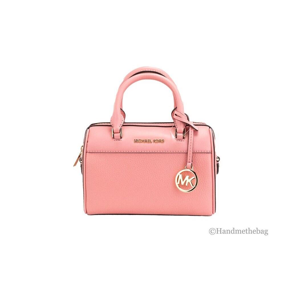 Michael Kors Travel XS Tea Rose Pebbled Leather Duffle Crossbody Handbag Purse