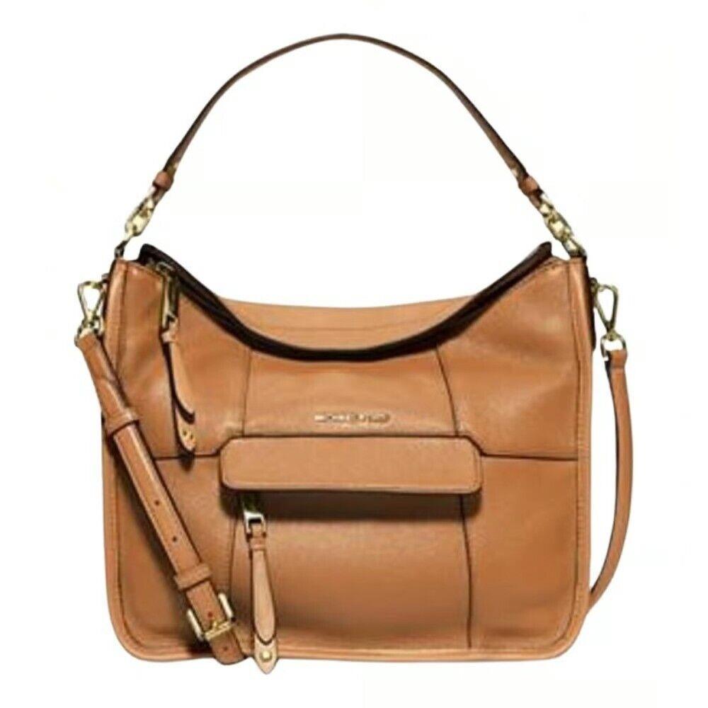 Michael Kors Jesse Med Convertible Pebble Leather Shoulder Crossbody Acorn