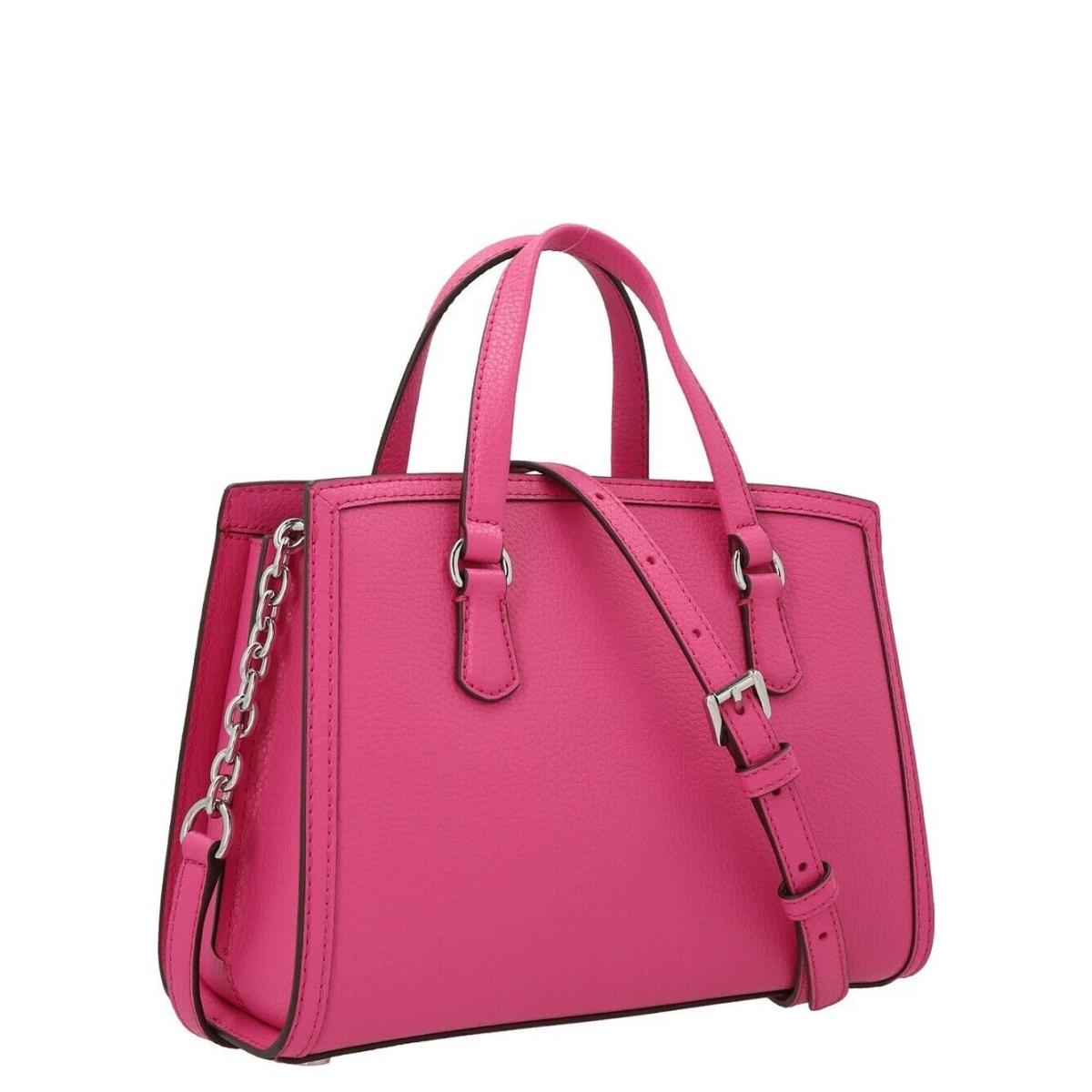 Michael Kors Women`s Chantal Cerise Small Messenger Bag - Pink Handle/Strap, Silver Hardware, Cerise Exterior