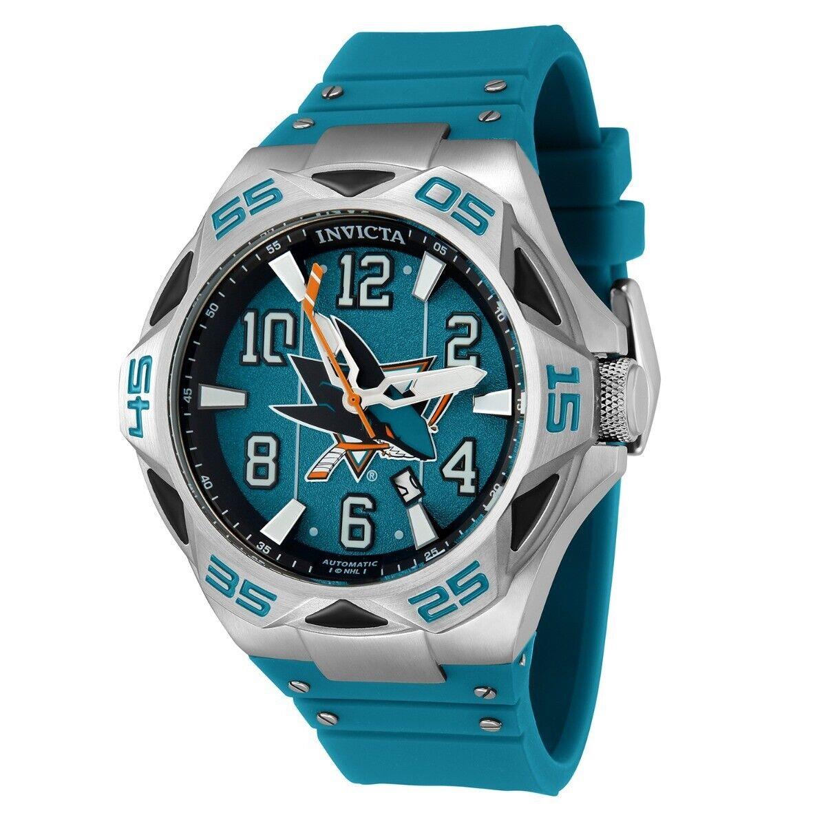 Invicta Nhl San Jose Sharks Automatic Men`s Watch - 52mm Green Steel 42276