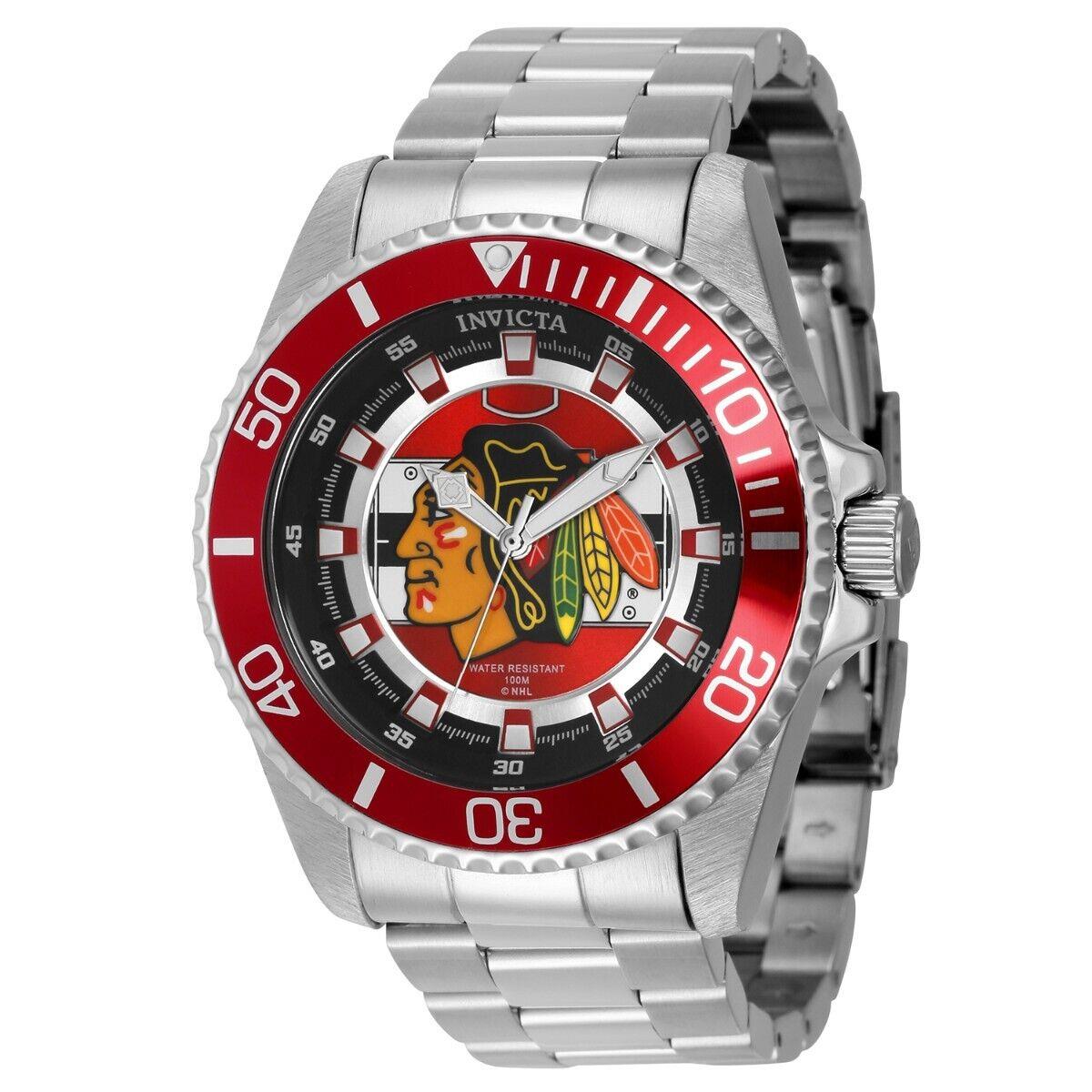 Invicta Nhl Chicago Blackhawks Men`s Watch - 47mm Steel ZG-42234