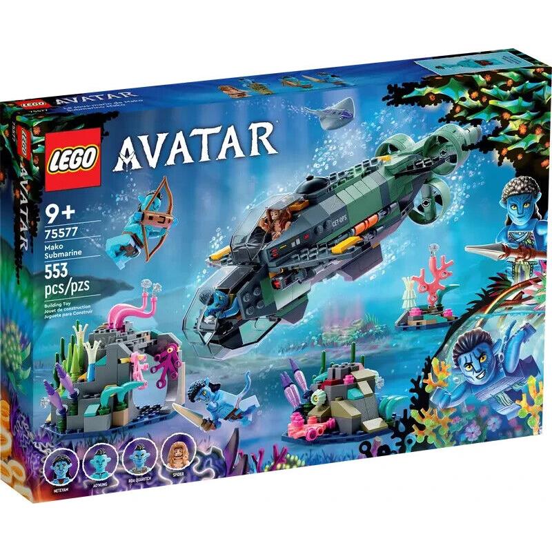 Lego Avatar: The Way of Water Mako Submarine 75577 Building Toy Set 553 Pieces