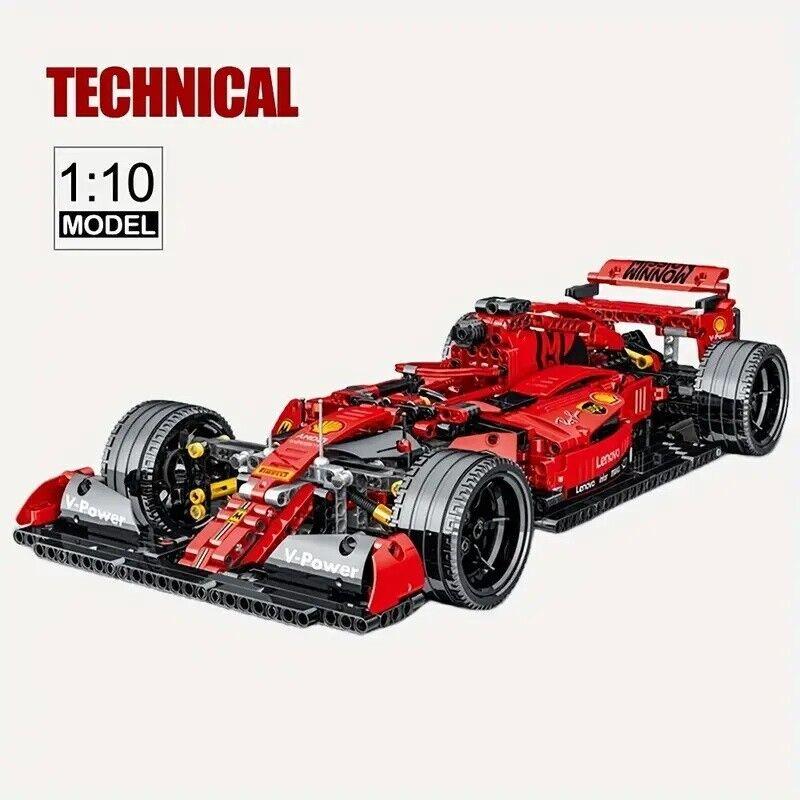Building Blocks Kit Ferrari F1 SF90 1:10 Scale 1200 Pcs Childs Adults