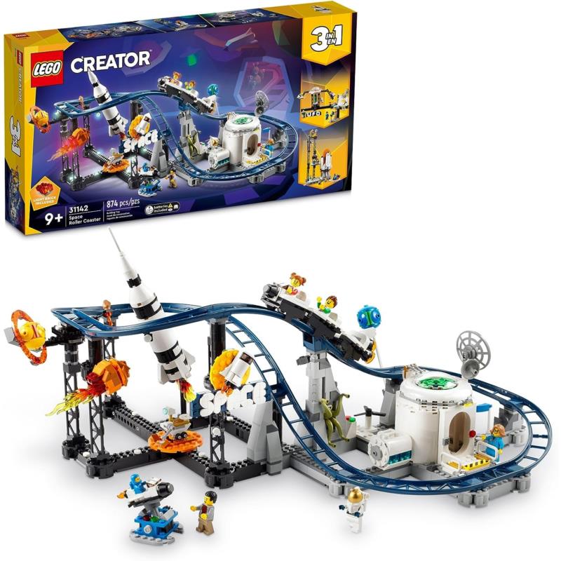 Lego Creator Space Roller Coaster 31142 3 in 1 Building Toy Set Featuring a Roll