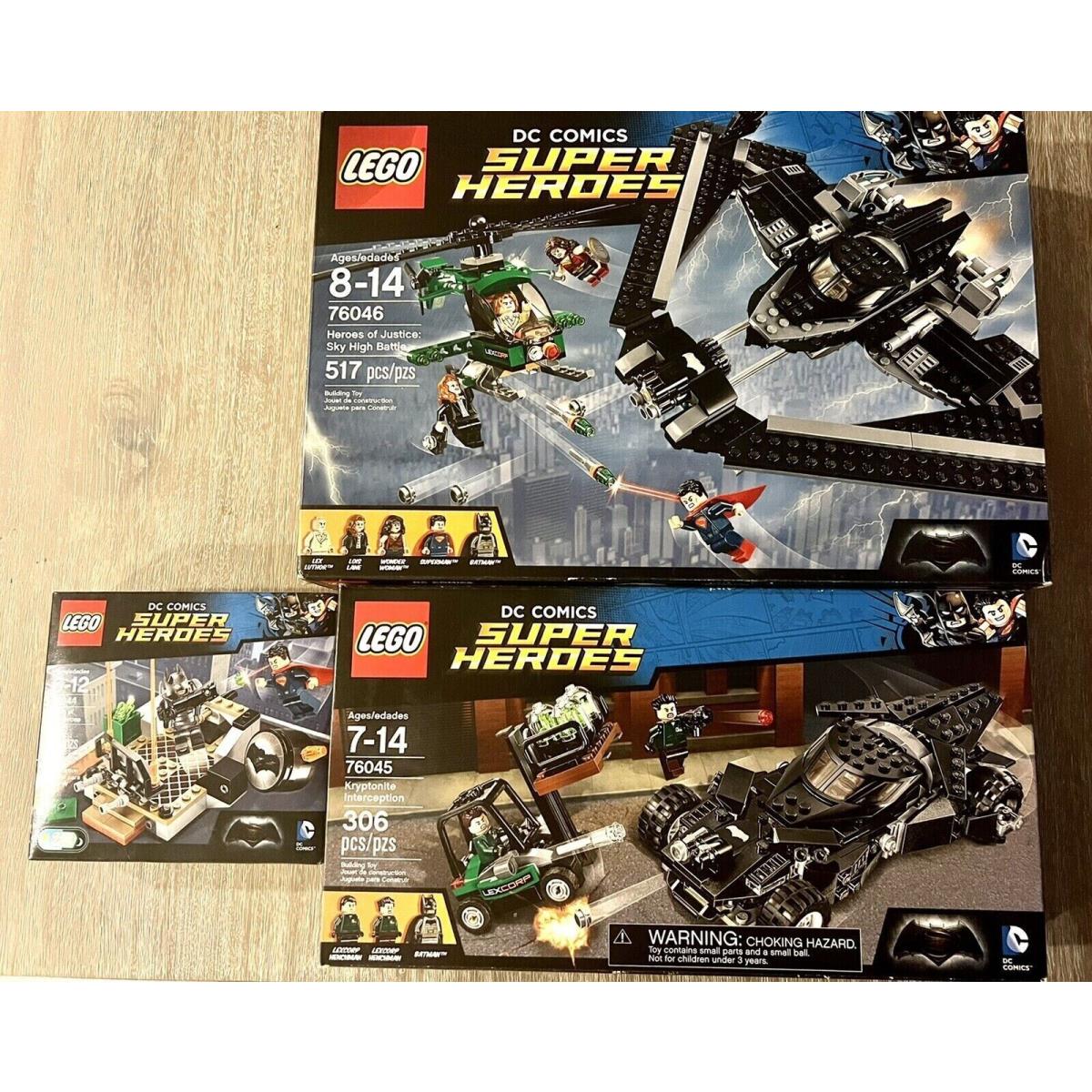 Lego 76044 76045 76046 DC Comics Super Heroes of Justice Batwing Bat Mobile Set