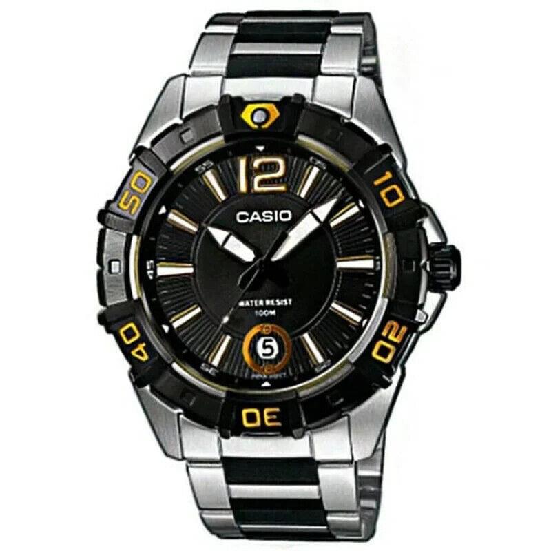 Casio Men`s MTD1070D-1A2V Black Resin Quartz Watch with Black Dial - Dial: Black, Band: Black