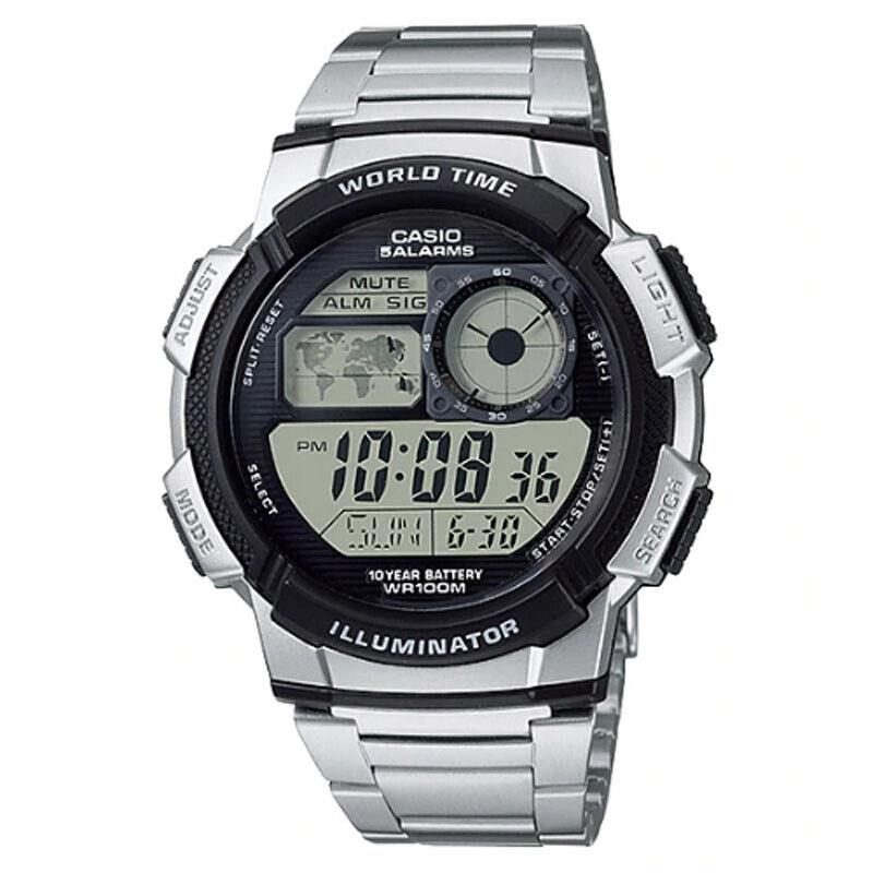 Casio Digital Black Dial Unisex Stainless Steel Band Wrist Watch AE-1000WD-1AVDF