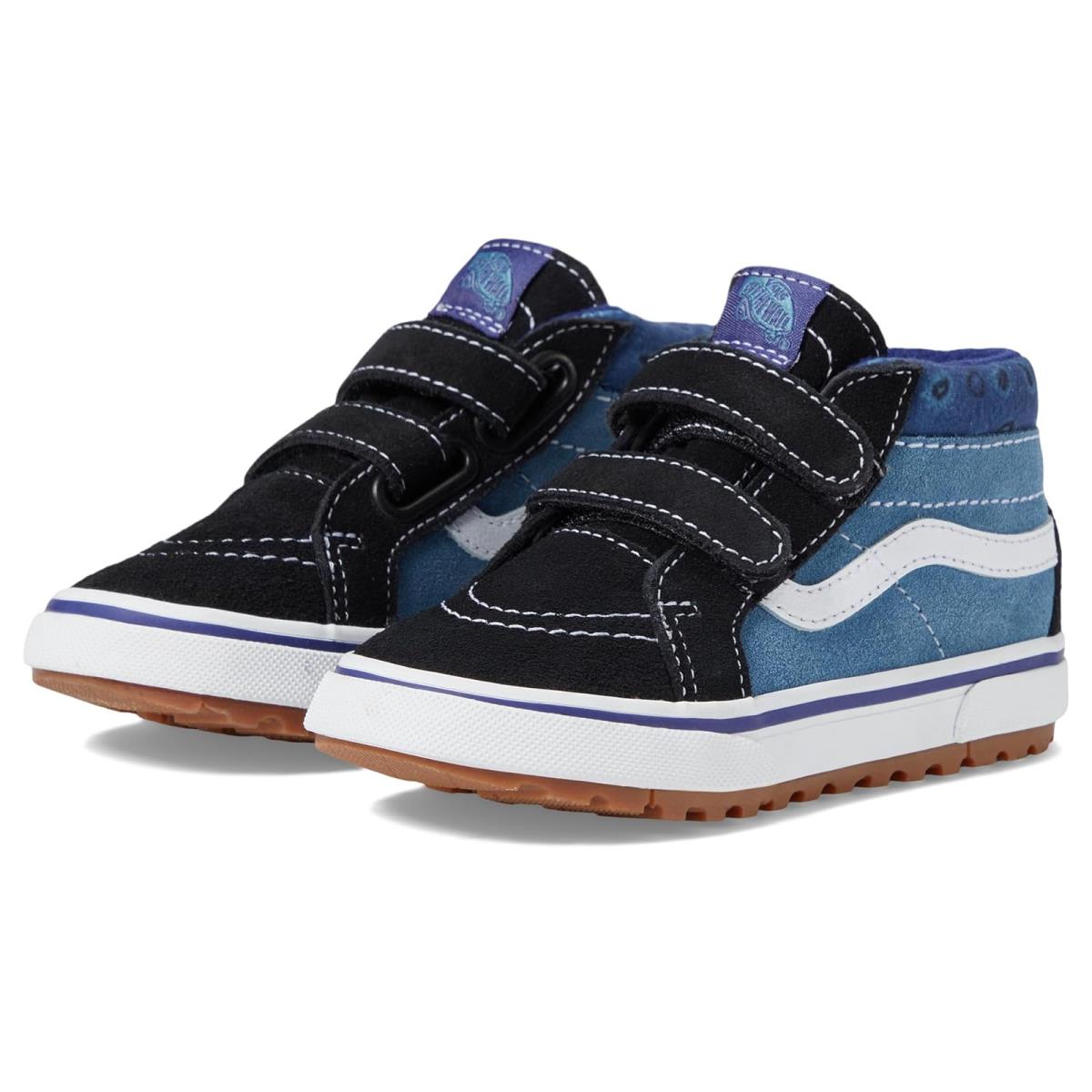 Children Unisex Shoes Vans Kids SK8-Mid Reissue V MTE-1 Infant/toddler - Paisley Black/Blue