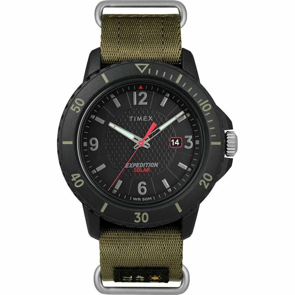 Timex TW4B14500 Gallatin Expedition Green Nylon Watch Solar Battery Date