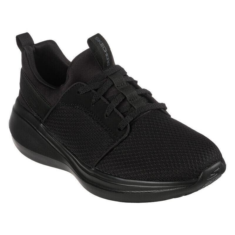 Women`s Skechers 108037 Cushiep Runie Slip Resistant Black Work Shoes - Black