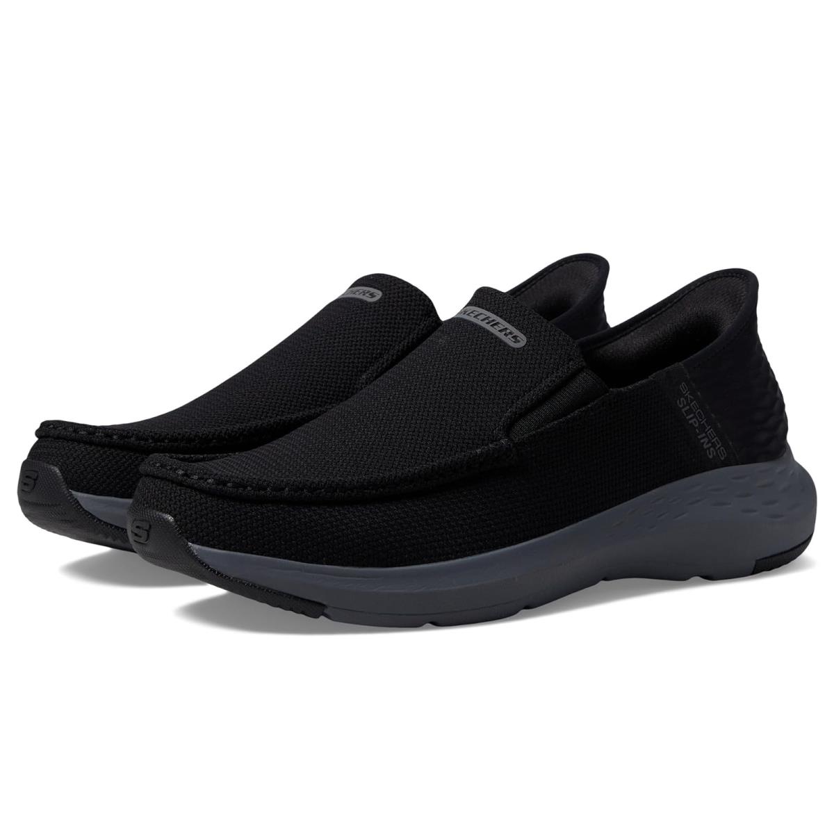 Man`s Sneakers Athletic Shoes Skechers Parson Ralven Hands Free Slip-ins Black Charcoal