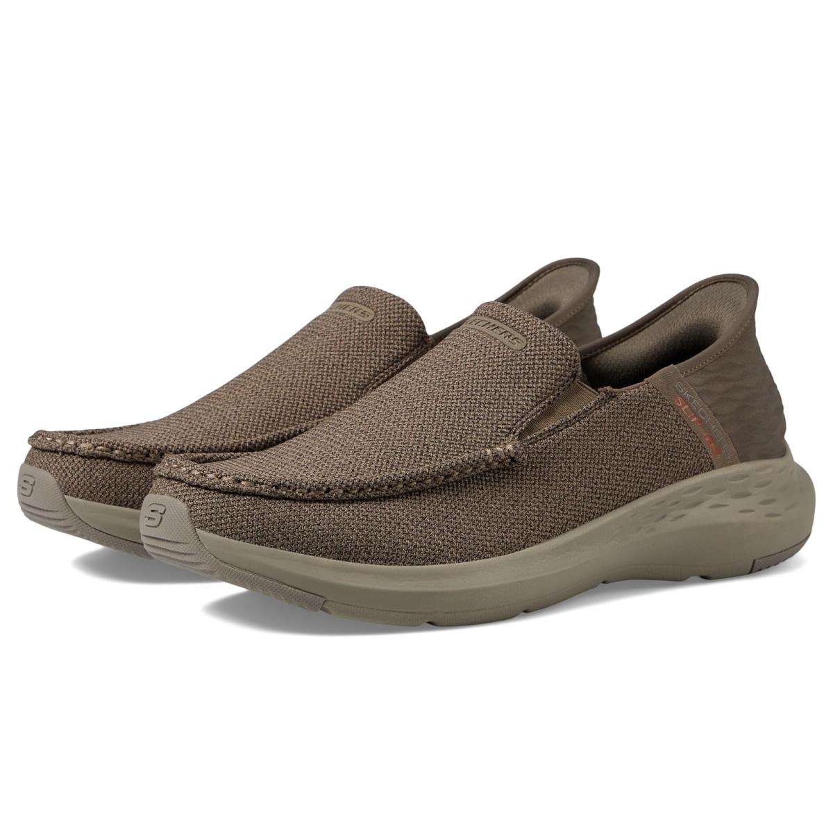 Man`s Sneakers Athletic Shoes Skechers Parson Ralven Hands Free Slip-ins Taupe