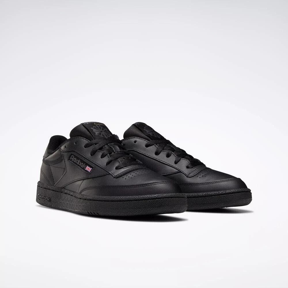 Men Reebok Club C 85 Leather Shoes AR0454 Black Charcoal