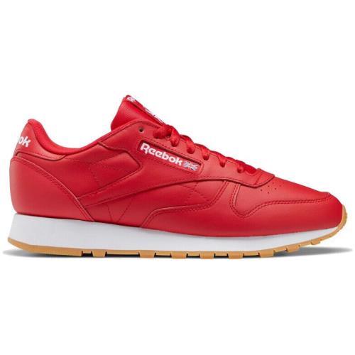Reebok Men`s Classic Leather Low-top Shoes Breathable Lightweight Cushioned Red