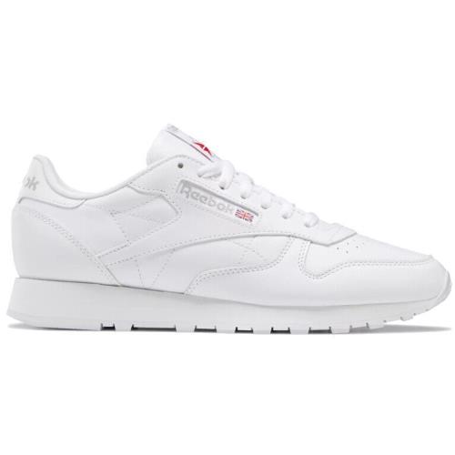 Reebok Men`s Classic Leather Low-top Shoes Breathable Lightweight Cushioned White